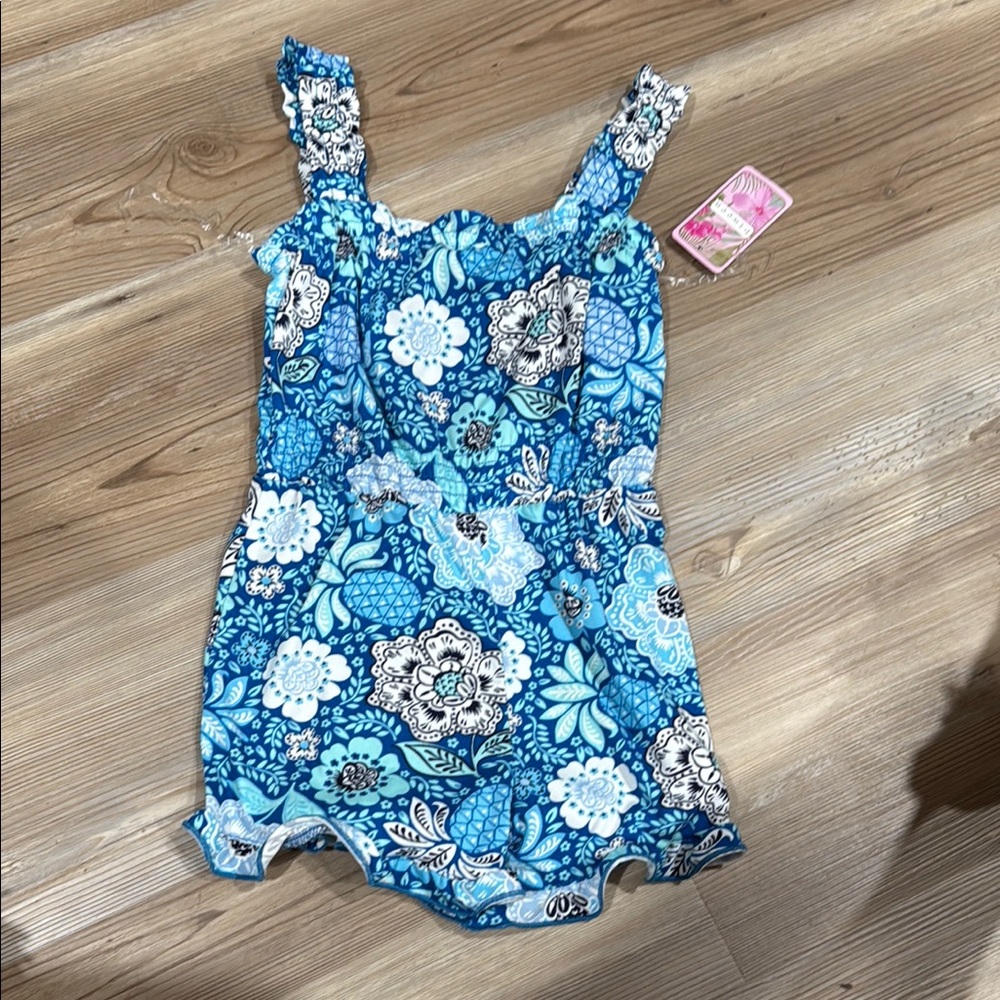 btween Blue and White Floral Jumpsuit
